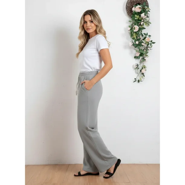 Pantalón Mujer Recto Casual Primavera Verano Algodón Tiro Alto 318