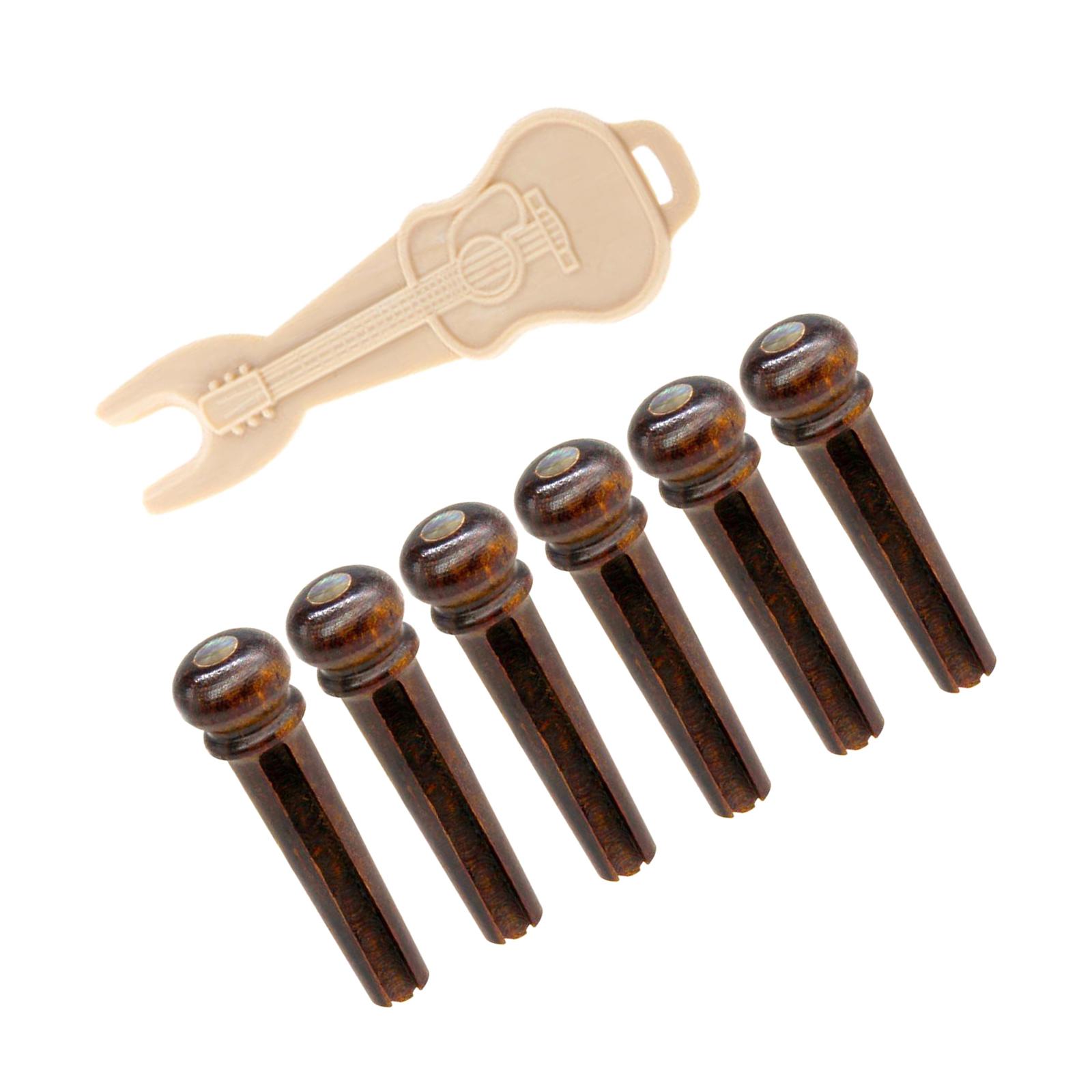 Magideal - 6 Pines De Puente, Clavos De Cuerda Fija Para Guitarra, Accesorios Para Guitarra Folclórica Acústica, Pines De Puente De Guitarra Acústica Portátiles