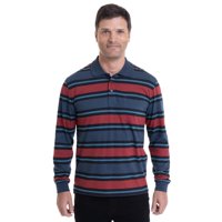 Kotting - Polera Jersey Listada Cuello Camisero Azul