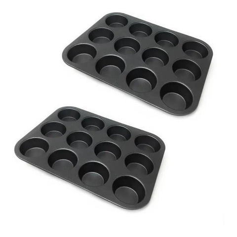 Genérico - Pack X2 Moldes 12 Cupcakes Molde Cupcake Molde Muffin Gris