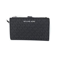 Billetera Michael Kors Jet Set Double Zip Wristlet Pvc Black