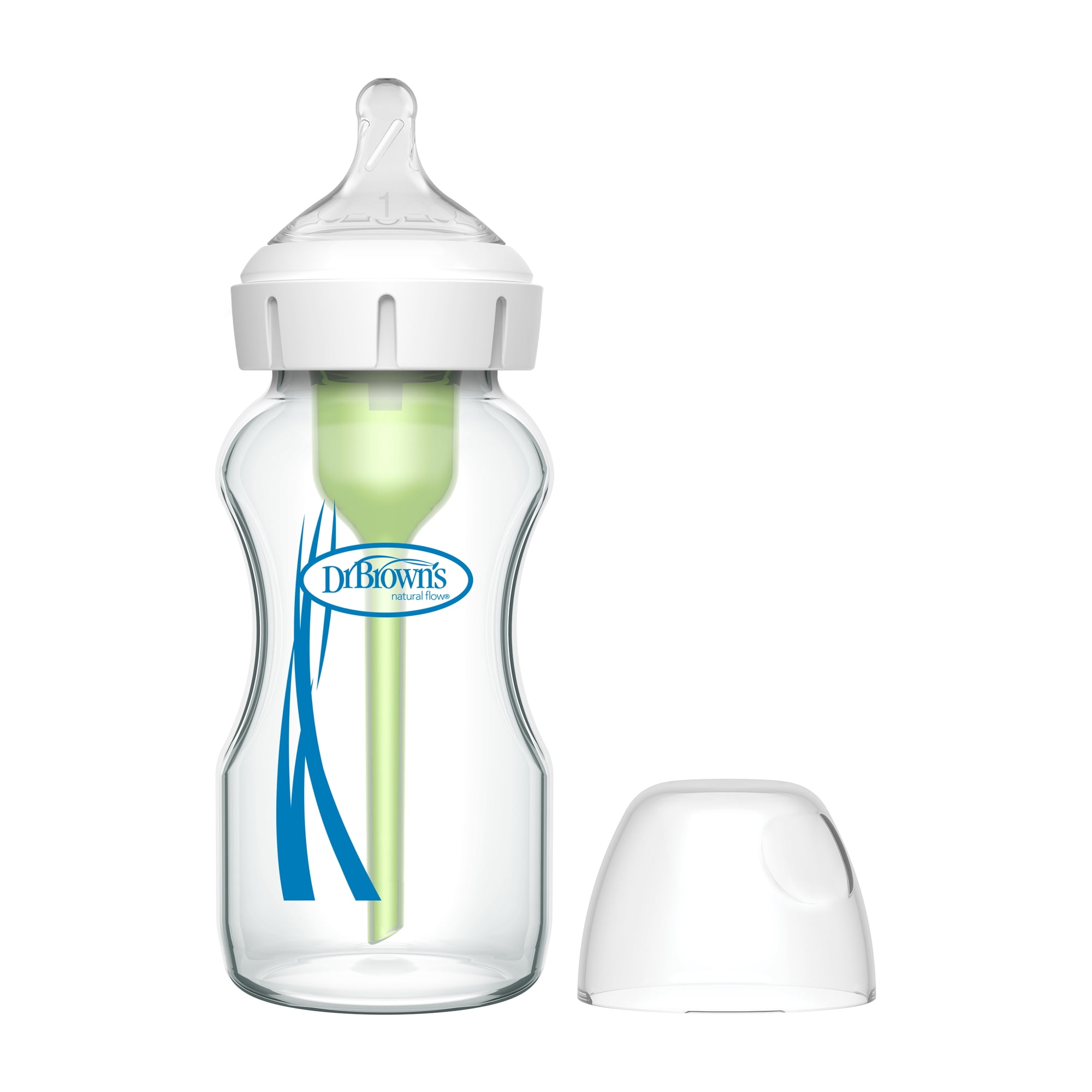 Dr. Brown's - Mamadera Anticólico Boca Ancha Vidrio 270ml