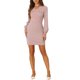 thumbnail image 1 of Vestido de Pata de Gallo INSPIRE CHIC para Mujeres Cuello en V Mangas Largas Vestidos Tubo Elegantes, 1 of 6