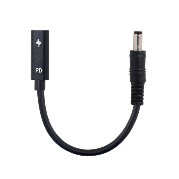 Cable tipo C USB-C hembra a DC de 5,5 x 2,1 mm de alimentación PD de 65 W