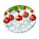 thumbnail image 1 of Mantel impermeable de tema de Navidad para mesa redonda Bolas rojas de 1,2 m de diámetro, 1 of 3