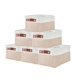 thumbnail image 1 of Cestas de almacenamiento DECOMOMO pequeñas, paquete de 6, color beige y blanco, 1 of 9