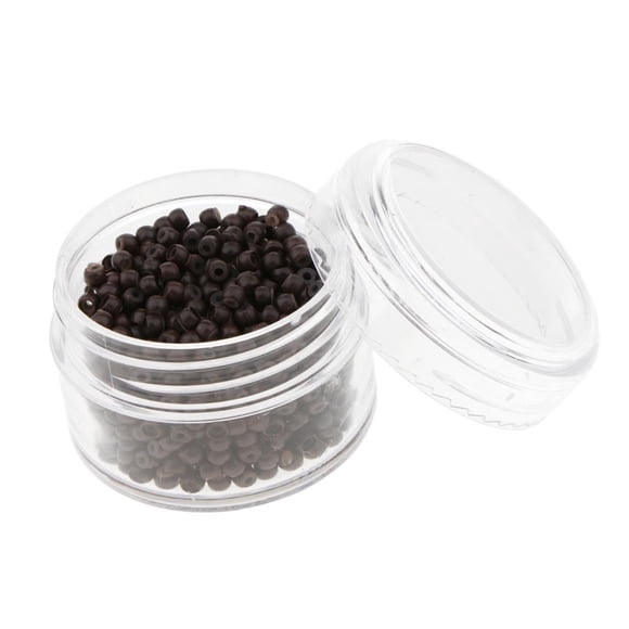 1000pcs 3 mm de silicona forrado Micro Ring Links Beads Links para la extensión del pelo Brown