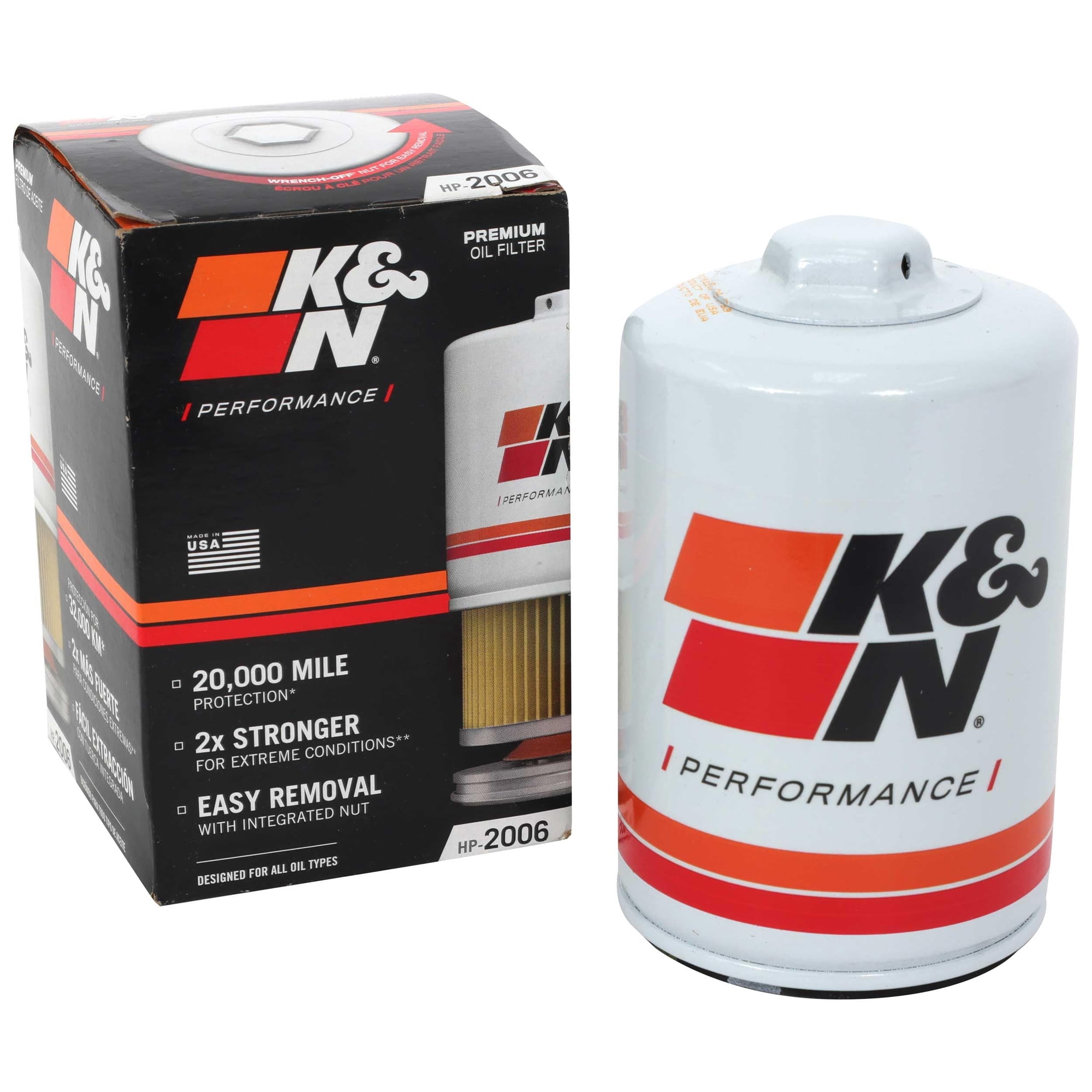 Filtro De Aceite K&n Hp-2006, Protección Del Motor Hasta 20,000 Millas