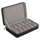 thumbnail image 2 of 12 ranuras puntada de lujo negro pu cuero cremallera reloj display organizador, 2 of 5