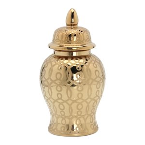 Magideal - Moderno Tarro De Cerámica Para Jengibre Con Tapa, Tarro De Almacenamiento De Porcelana, Jarrón De Brotes, Contenedores Para Arreglos Florales, Centro 31X15Cm