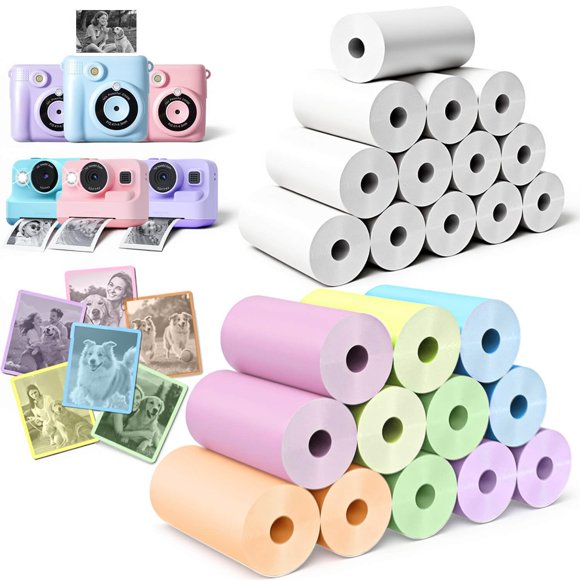 Papel para cámara Affheny 25 rollos sin BPA 2.24 × 0.98 pulgadas (5.7 × 2.5 cm)