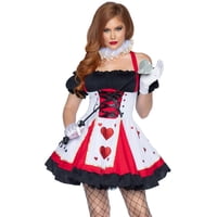 Bonita Tarjeta De Juego Costume Leg Avenue, Rojo/Negro, Talla Xs