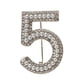thumbnail image 1 of Moda Mujer Cristal Rhinestone Perla Número 5 Broche Pin Joyería Plata, 1 of 3