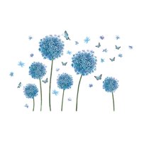 Bothyi - Adhesivo De Pared Autoadhesivo De Diente De León Azul Para Espejos Y Ventanas