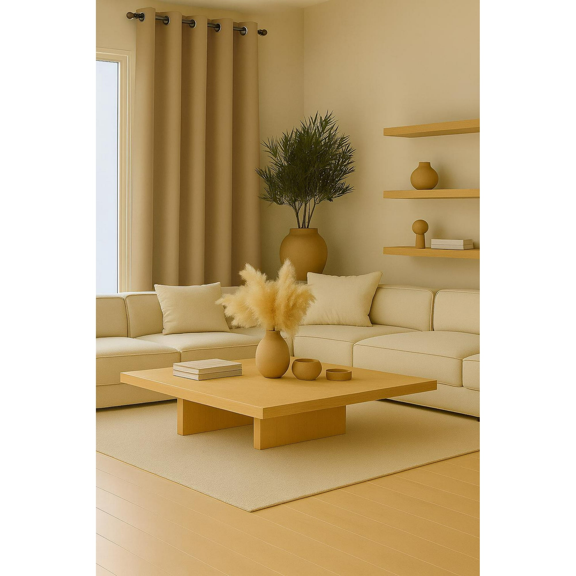 Clems - Cortina Engomada Termica 100% Blackout 140x225 Dorado 140x225