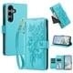 thumbnail image 1 of Funda Billetera Floral en Relieve samsung galaxy S24 PLUS con Tarjetero y Cremallera Verde, 1 of 6