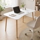 thumbnail image 1 of Escritorio 100x50x75 cm Blanco con Patas de Madera Estilo Nordico Home Office, 1 of 4