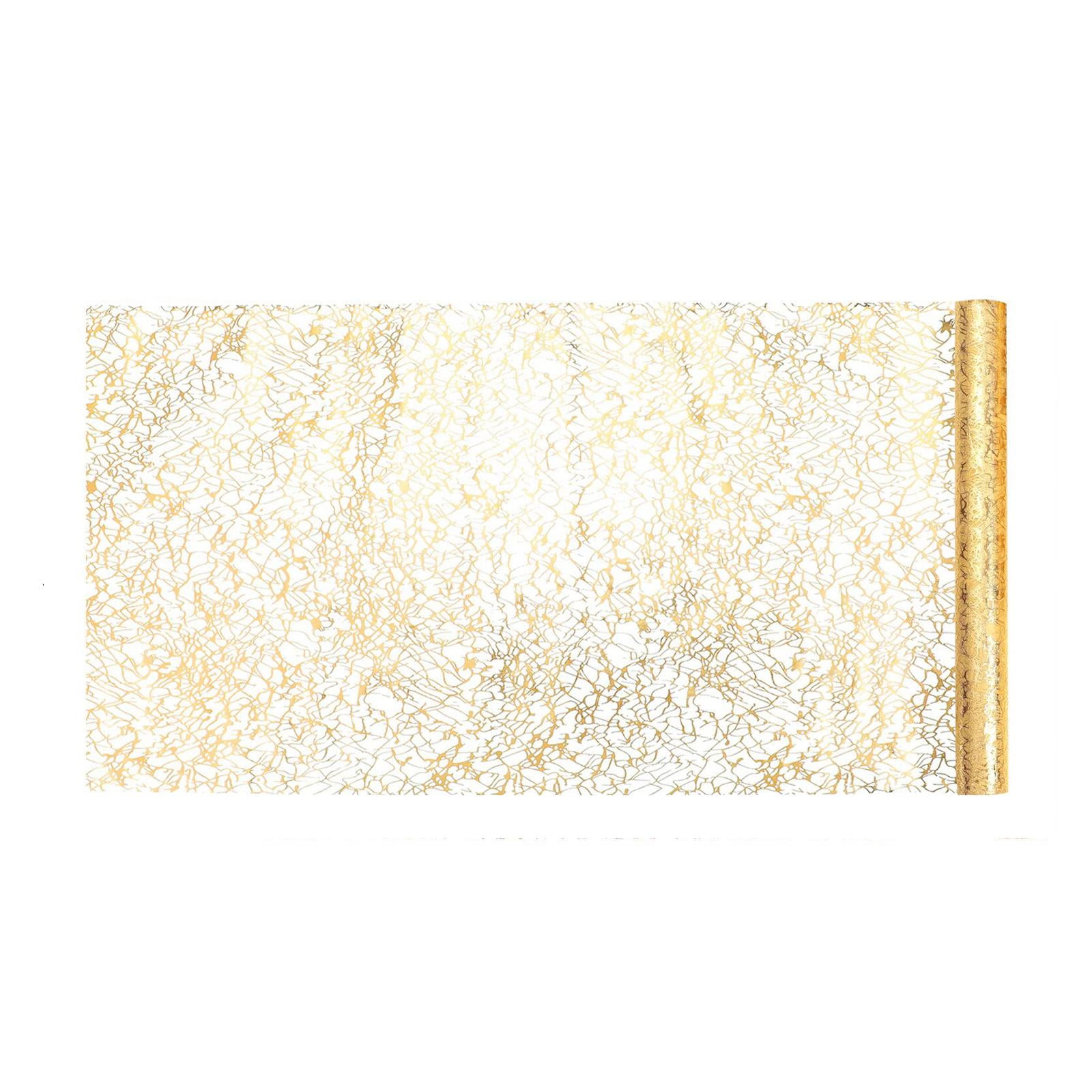 Bothyi - Camino De Mesa En Rollo, Mantel Rectangular Rústico Para Mesa De Comedor, Boda, Hogar, Dorado, 28cm X 500cm