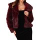 thumbnail image 1 of Chaqueta de Piel Sintética para Mujer INSPIRE CHIC para Cóctel de Noche con Solapa Abierta Frontal Fluffy Shaggy Crop Coat XL Burdeos, 1 of 6