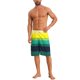 thumbnail image 2 of INSPIRE CHIC Pantalones Cortos de Surf para Vacaciones con Cordón Ajustable a Rayas de Bloque de Color para Hombre 34 Verde, 2 of 4