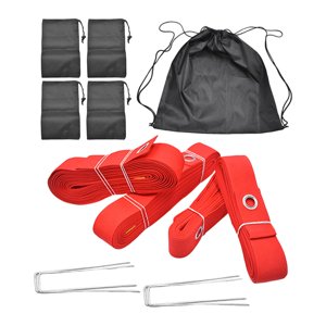 Ioensy - Kit De Líneas Delimitadoras Para Cancha De Voleibol De Playa, Versátil, De 52,5 Y 26,2 Pies, Línea Roja