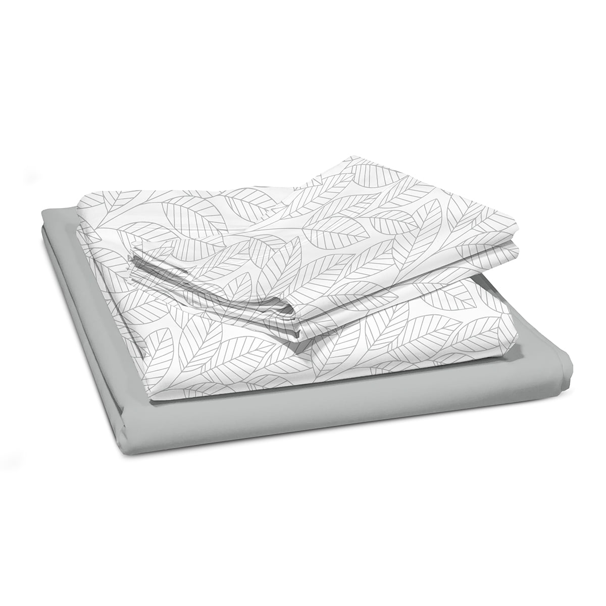 Sabanas Andes 180 Hilos Estampada Hojas Gris King