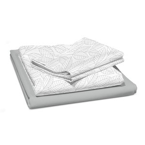 Sabanas Andes 180 Hilos Estampada Hojas Gris King