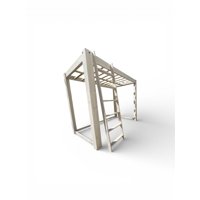 Myr - Cama Alta Con Escalera Desmontable Plaza Y Media (Long)