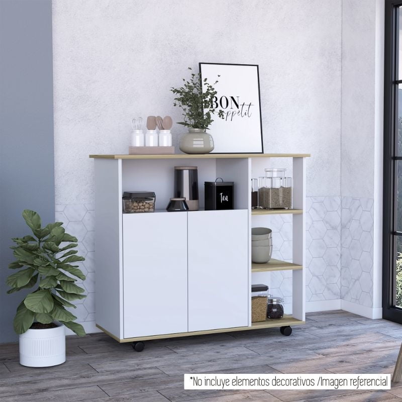 Tuhome - Mesón Cocina Bi-color Blanco - Duna