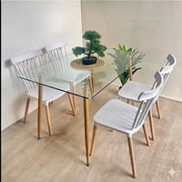 Nevi Express - Comedor Mesa De Vidrio 120X80 + 4 Sillas Windsor