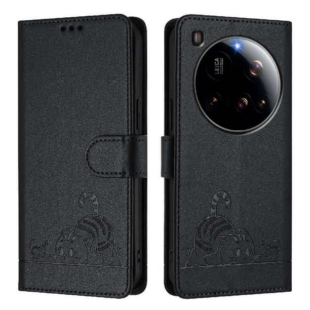 Funda tipo cartera FOXDOCK para Xiaomi 15 Ultra con soporte, ranuras, RFID, diseño de gato