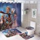 thumbnail image 1 of Gigantes de la Mancha-theme 4-Piece Shower Curtain Set with Rugs, Waterproof Bathroom Decor Set Includes Bath Mat, U-Shaped Rug, Toilet Lid Cover and Curtain with Hooks, 1 of 6
