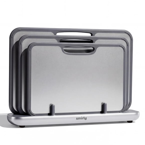 Tabla de Cortar SMIRLY Titanio Doble Cara Paquete de 3