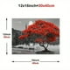 thumbnail image 5 of 1pc Tree Landscape Wall Art Canvas Lake Moon Painting Red And Black Scenery Picture, Modern Nature Artwork For Living Room Bedroom Bathroom Home Office Wall, No Frame 12x16inch 16x24inch, 5 of 5