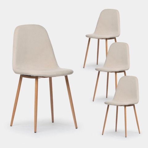 Klik Muebles - Pack De 4 Sillas Spoon Terciopelo - Crema
