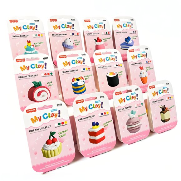 Kit de Arcilla de Secado al Aire VisliHH 12 Mini Postres No Tóxicos