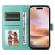 thumbnail image 5 of Funda tipo cartera FOXDOCK para iPhone 16 , diseño girasol en relieve, cuero PU, cierre magnético, soporte y tarjetero, 5 of 5