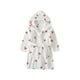 thumbnail image 3 of Girls Hooded Bathrobe Strawberry Pattern Flannel Soft Warm Pockets Belt Robe Pyjamas Sleepwear Kids Spring Clothes, 3 of 3