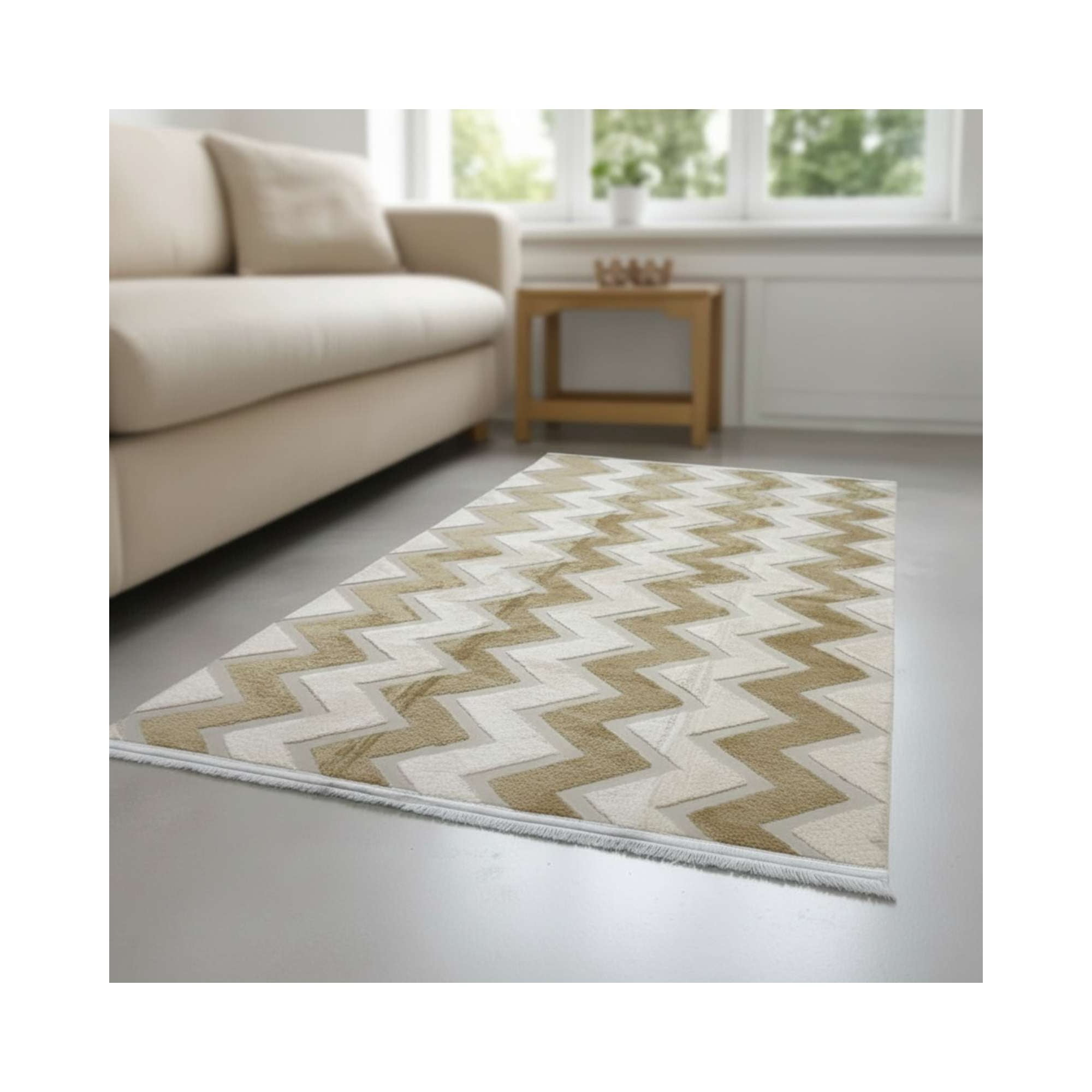 Feiya - Alfombra Con Relieve Diseño Jacquard Antideslizante 150x200 Cm