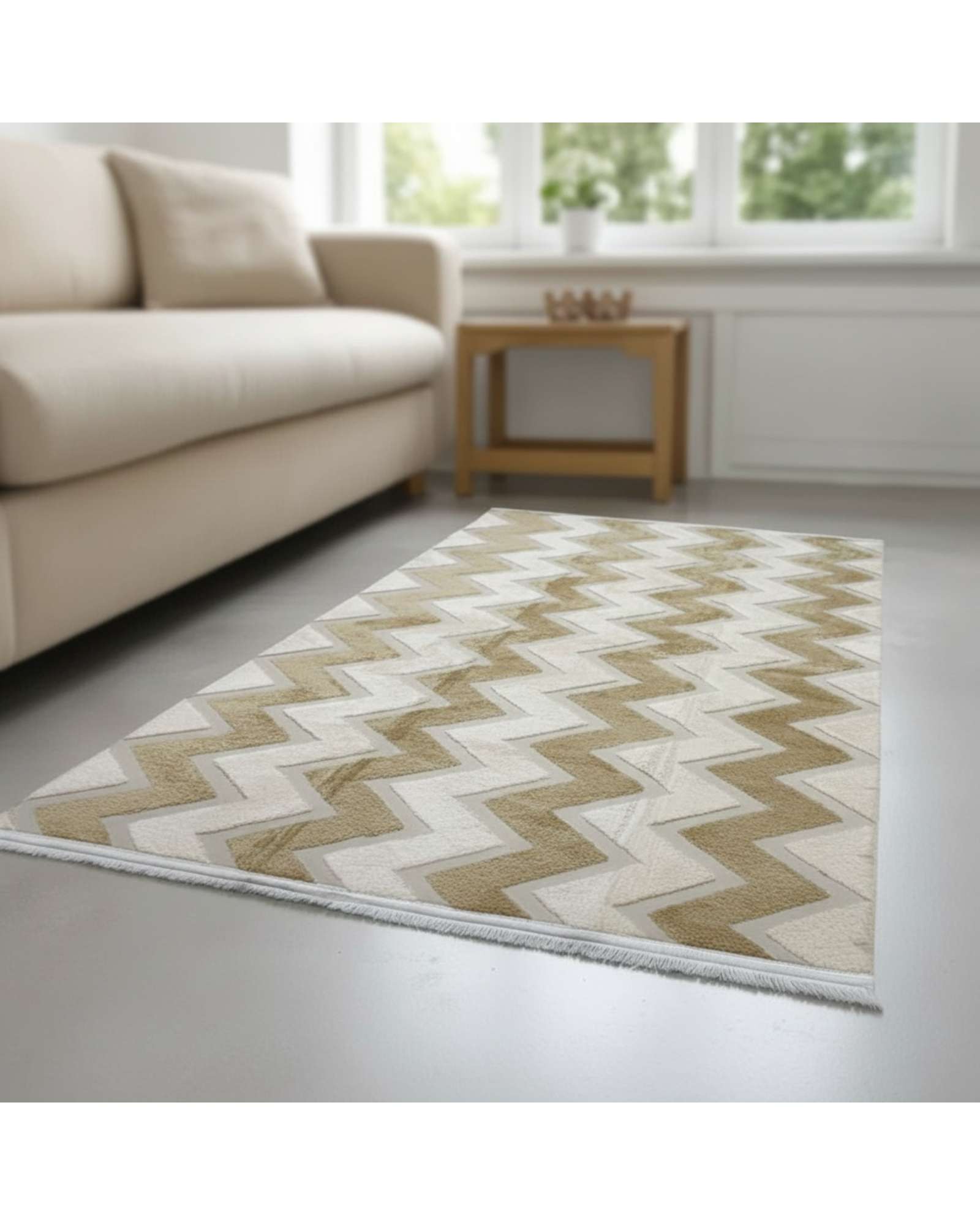 Feiya - Alfombra Con Relieve Diseño Jacquard Antideslizante 200X240 Cm