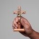 thumbnail image 4 of Mesa de pared Cross Intercession, 13 cm, madera maciza, oro envejecido, 4 of 6