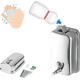 thumbnail image 3 of Dispensador de jabón líquido y detergente de acero inoxidable de 500 ml para pared, color cromado, 3 of 3