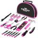 thumbnail image 1 of Kit de herramientas Excited Work de 69 piezas, color rosa, con bolsa de transporte, 1 of 7