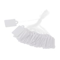 Ioensy - 100 Piezas Etiquetas De Papel Con Cuerda Adjunta Etiquetas Colgantes De Precios Para Cumpleaños 35X22Mm Blanco