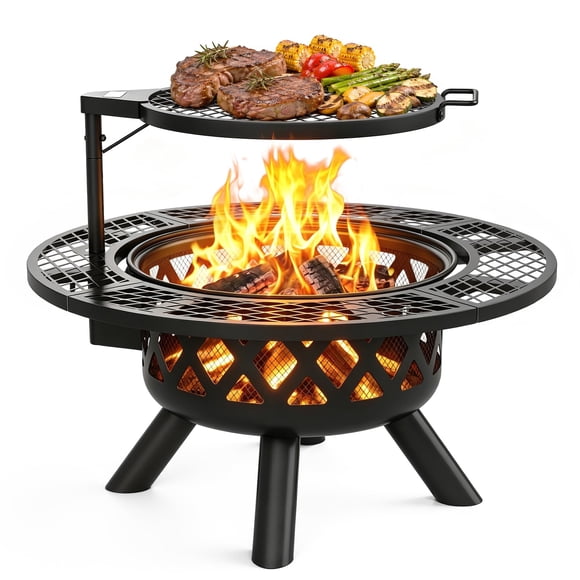 Brasero BALI OUTDOORS de 81 cm a leña con parrilla