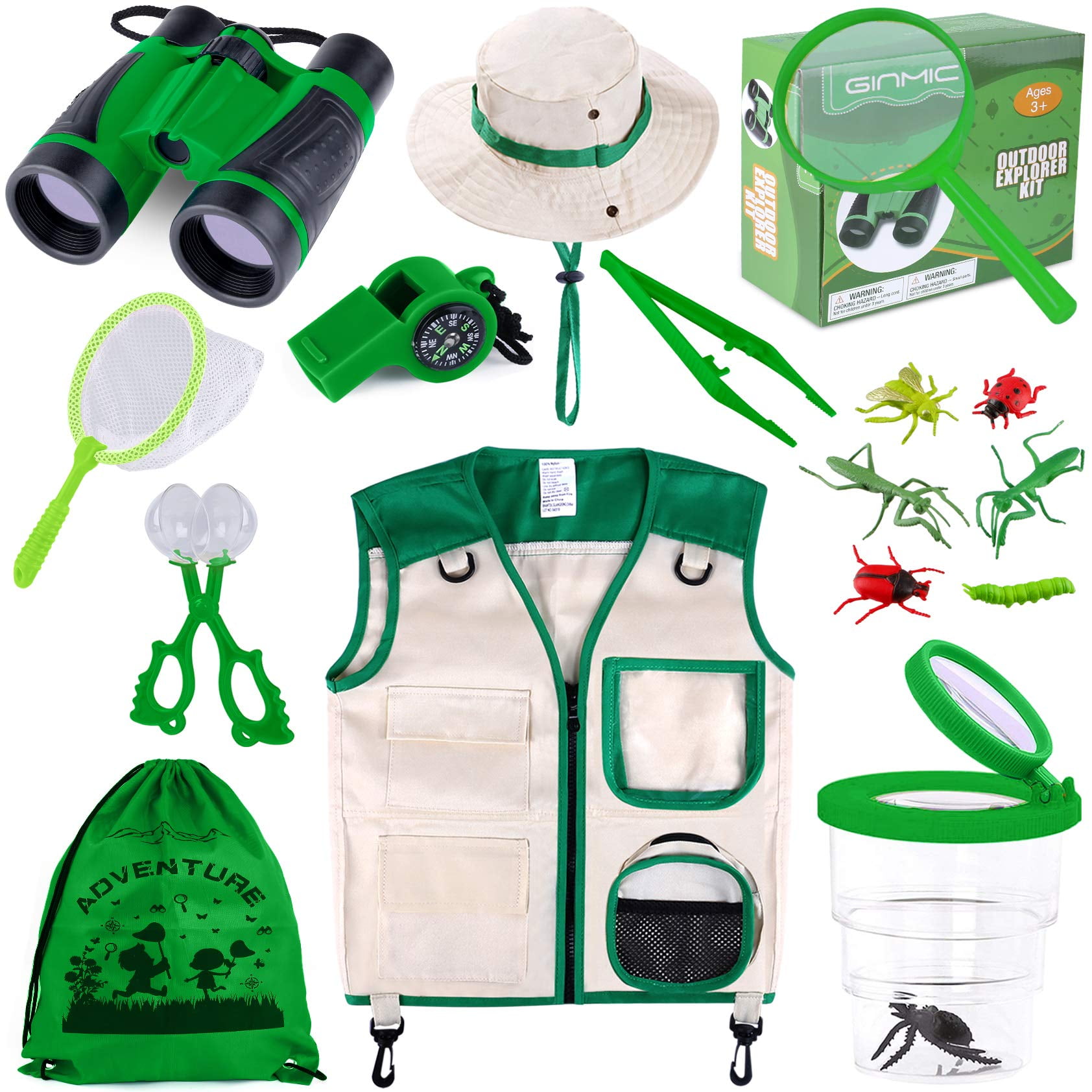 Set De Aventura Ginmic Kids Explorer Y Kit De Captura De Insectos, 11 Unidades