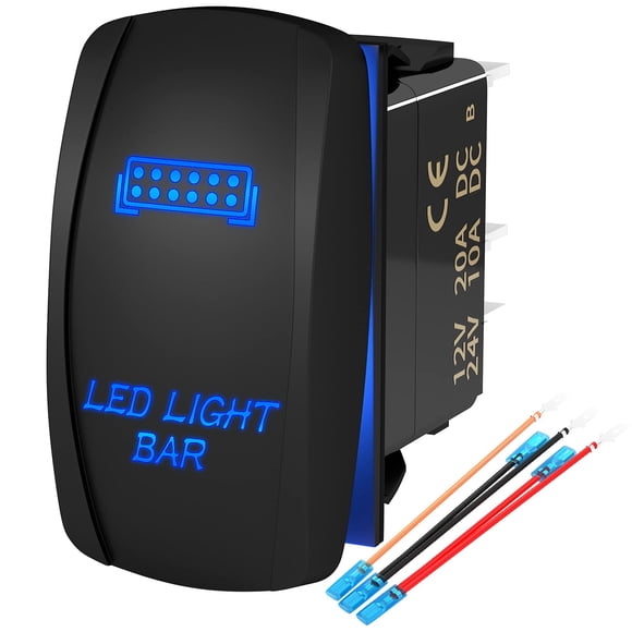 Barra de luz LED con interruptor de encendido/apagado, láser de 5 pines, resistente al agua, 12 V/24 V