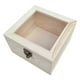 thumbnail image 1 of Caja De Madera Natural Lisa Caja De Almacenamiento De Madera Sin Pintar Tapa De Vidrio 18x18x7cm, 1 of 3