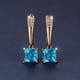 thumbnail image 1 of Square Cut Black Stone Emerald Earrings 18K Gold Plated Ornament For Women Daily Decor Jewelry, 1 of 3