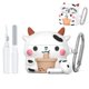 thumbnail image 1 of Funda de silicona Nimuw para AirPods 4 con diseño de vaca y mosquetón, 1 of 8